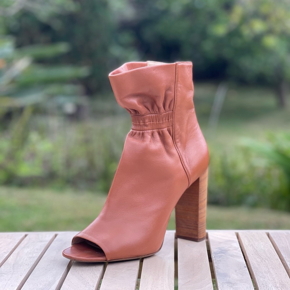 CHLOE peep toe ankle boots